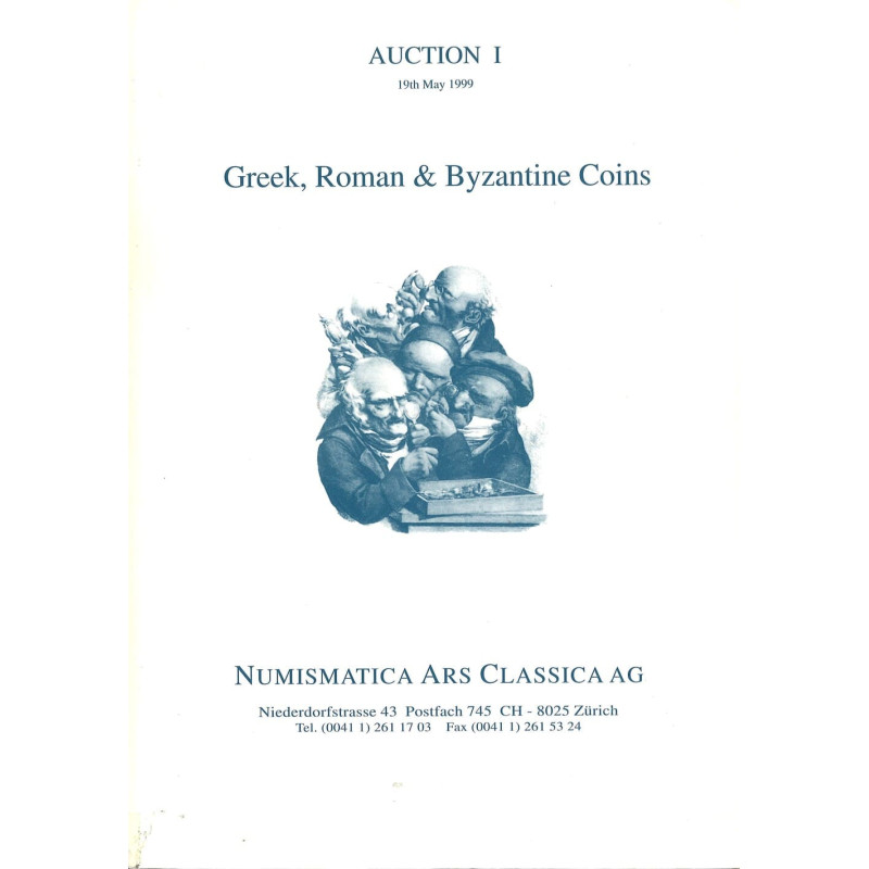 Catalogue NAC – Auction I, Zurich (19 mai 1999) : monnaies grecques, romaines et byzantines, 85 planches