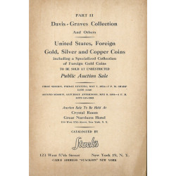 Stack’s – Collection Davis-Graves, Partie II : monnaies d’or étrangères et américaines, 7-8 mai 1954