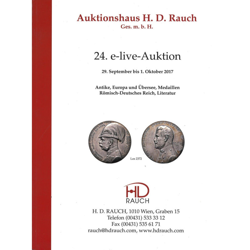 Catalogue H. D. Rauch – 24ᵉ e-live-Auktion : monnaies antiques, Europe et Outre-mer, médailles, Saint-Empire (2017)